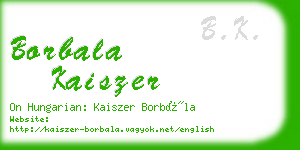 borbala kaiszer business card